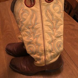 Tony Lama Tall Yellow and Brown Boots